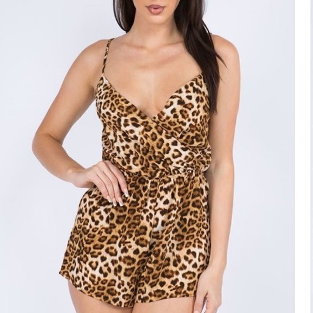 Sexy Leopard pajama romper. NWT